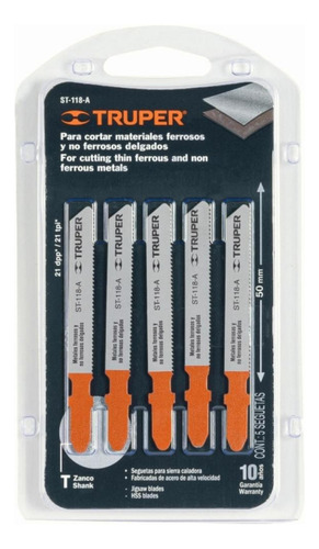 Truper St-118-a, Segueta Zanco T, 21 Dpp, Cortes Rectos