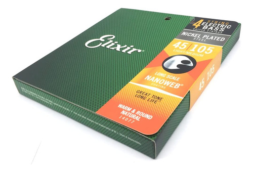 Cuerdas Para Bajo De 4 Cuerdas Elixir Strings De Acero Ni...