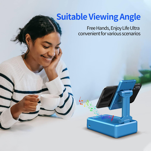Jteman Soporte Para Teléfono Con Altavoz Bluetooth Inalámbri