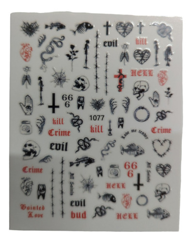 Stickers Autoadhesivos Para Uñas Tattoo Halloween Nail Art