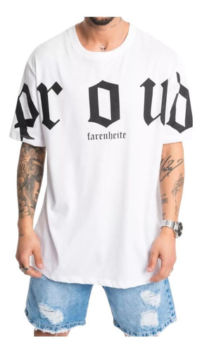 Remera Hombre Oversize Farenheite Proud Blanca