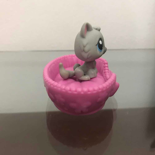 Littlest Pet Shop Gato Cinza C/ Caminha Geração 1 #66 Usado (Usado)