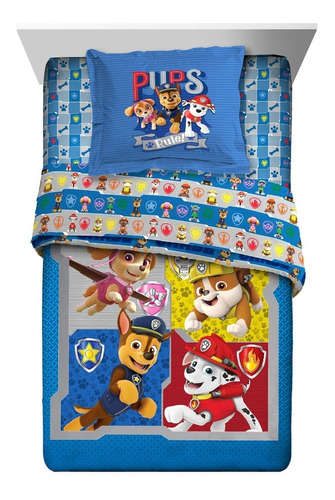 Edredón Paw Patrol, Patrulla Canina Cubrelecho Y Sabanas.