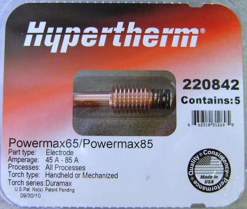 Hypertherm Powermax 85 Electrodos 220842 Por