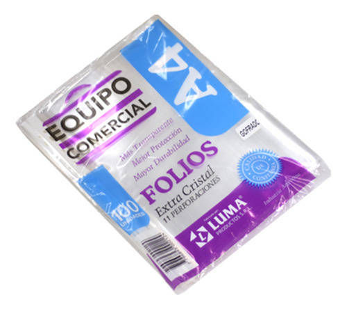 Imagen 1 de 1 de Folio A4 Luma Cristal 40 Micrones X100 Luma