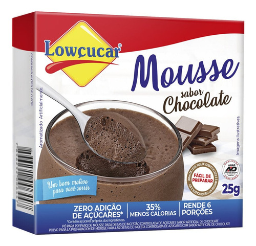 Pó P/ Preparo Mousse De Chocolate Zero Açúcares Lowçucar 25g