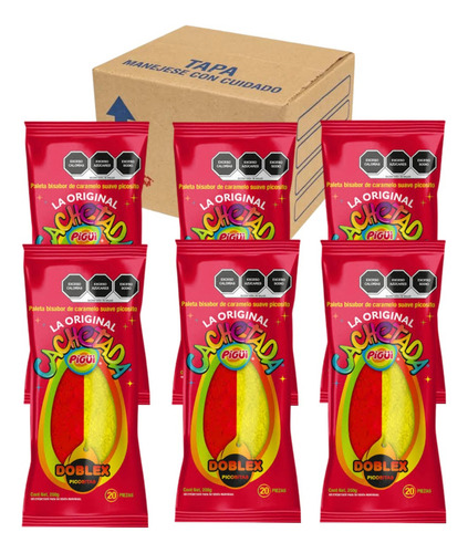 Paleta Cachetada 1200pz Bi Sabor Caramelo Suave Picosa