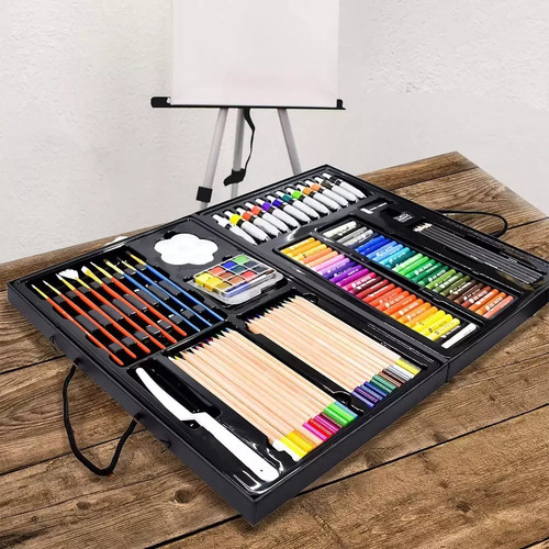 Imagen 2 de 3 de Set De Arte Con Caballete Aluminio Daler & Rowney 163pz