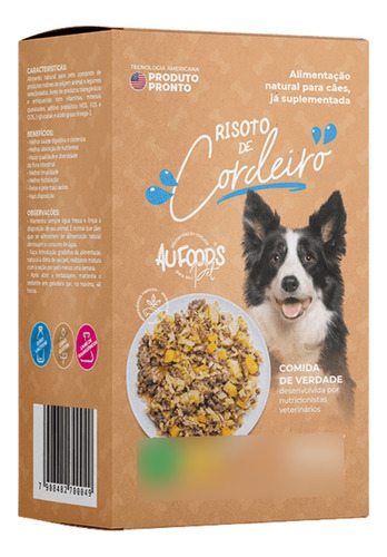 Aufoods Pet - Alimento Natural Risoto De Cordeiro 4x200gr