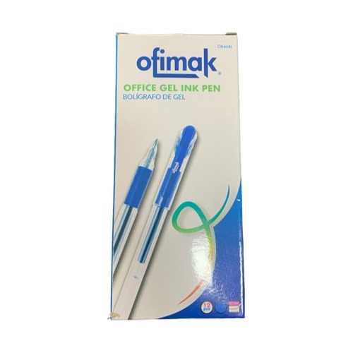 Boligrafos Ofimak De Gel Ink Azul 0.7mm Caja X 12und 