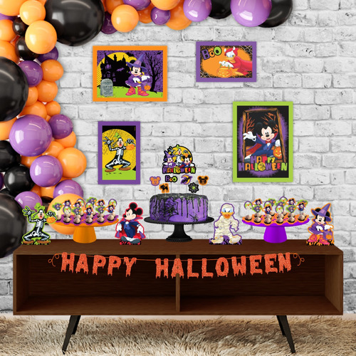 Kit Festa Fácil Halloween Disney - Decoração Mickey E Turma