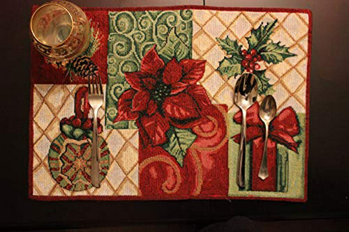Tache Set Of 4 Christmas Tapestry Festivo Holiday Tidings