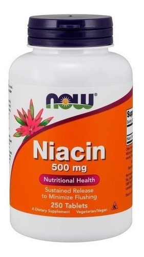 Now Foods | B-3 | Niacin Time Release | 500mg | 250 Tablets