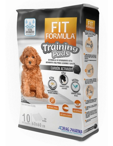 Sabanilla Pañal Fit Formula Carbón Activado 60x60 10 Un.