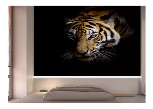 Papel De Parede 3D Animais Tigre Rosto Olhando 3,5M Anm557 - Você Decora -  Papel de Parede - Magazine Luiza