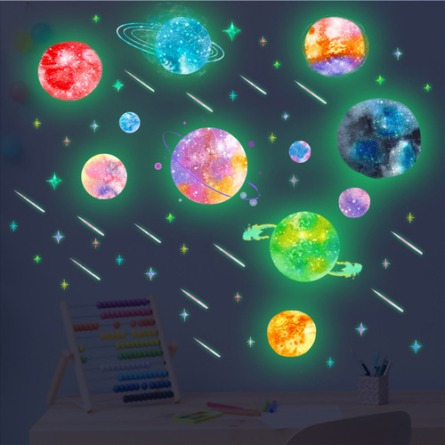 Pegatinas De Pared Cósmicas De Colores Luminosos En Forma De