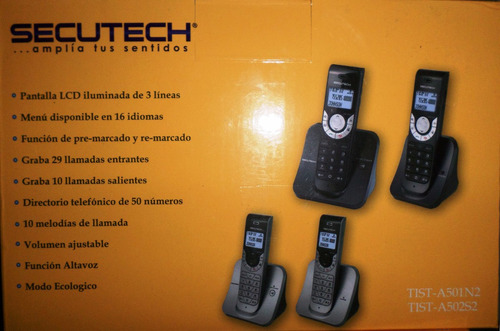 Telefono Secutech Inalambrico Morocho Color Negro