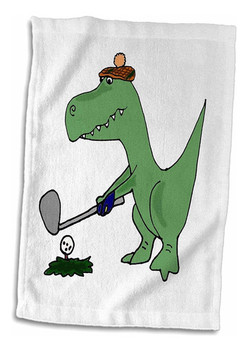 3d Rose Funny Green Trex Dinosaur Playing Golf Twl203
