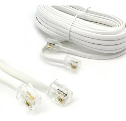 Cable Plano De Linea Telefono 4mts Rj11 4 Hilos 