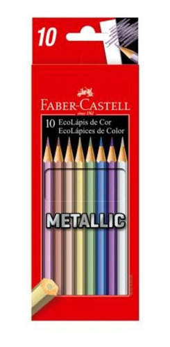 Set 10 Lápices De Colores Metálicos - Faber Castell - Mosca