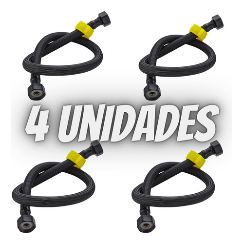 Kit 4 Unidades Rabicho Engate Mangueira Mangote Tubo Fexível