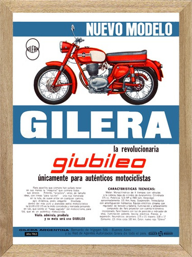 Gilera Cuadros Carteles   Poster Publicidad  L244