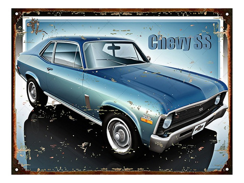 Cartel De Chapa Publicidad Antigua Chevy Ss Y281