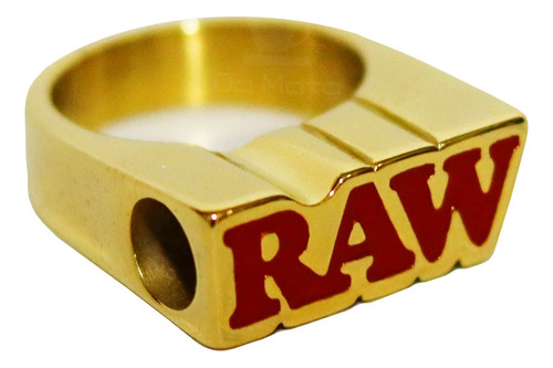 Anel Raw Ouro 24k (tam. 20) C/ Suporte Para Cigarro