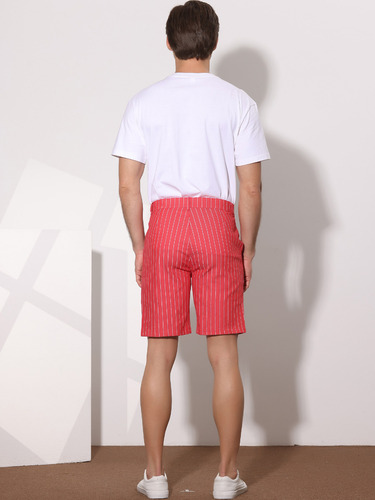 Short Bermuda Hombre Pantalones Cortos Ajustado A Rayas