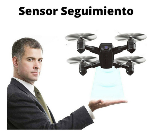 Drone Volador Plegable Sensor Optico Luz Led Control De Mand