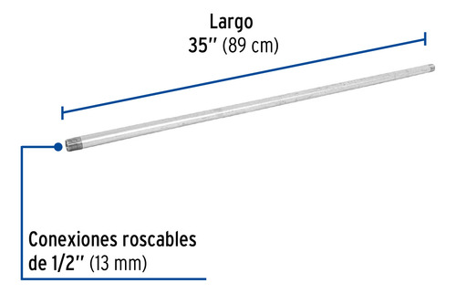 Niple Galvanizado 1/2 X 35´ Conexión Tubos Manguera 48823