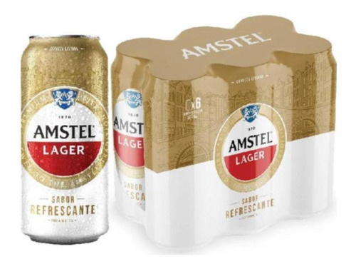 Cerveza Amstel Lata Lager 473ml X6 Unidades Lager Oferta