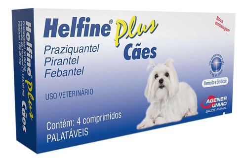 Helfine Plus Cães Vermífugo Pet Giardicida
