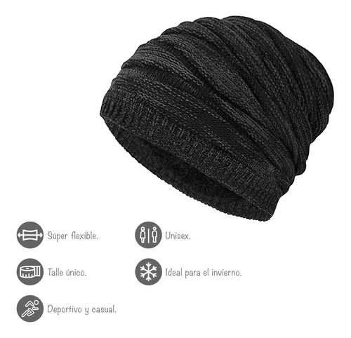 Gorro Lana Grueso Cálido Invierno.