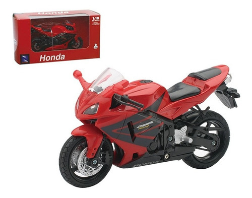 Moto Honda Cbr 600rr Pista Escala 1:18 New Ray Colección Color Rojo