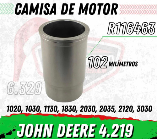 Camisa De Motor John Deere 3.164d, 4.219d, 6.329d R116463