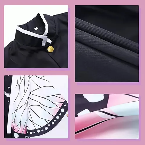 Demon Slayer: Kimetsu No Yaiba Kocho Shinobu Anime Disfraz De Cosplay Para Niños Con Peluca