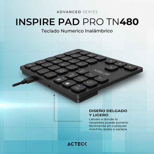 Teclado Numerico Acteck Tn480 Inalambrico Multidispositivo