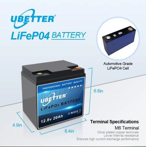 Bateria De Lithium (lifepo4) 12v 20ah Bms Incorporado Ups