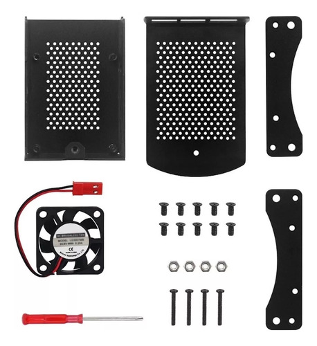 Case Aluminio Compatible Con Raspberry Pi 4b Con Ventilador
