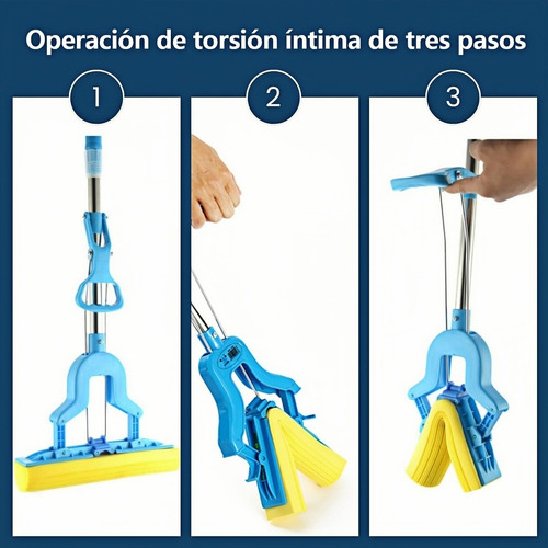 Fregona De Esponja Súper Absorbente Con Mango Telescópico Rosa