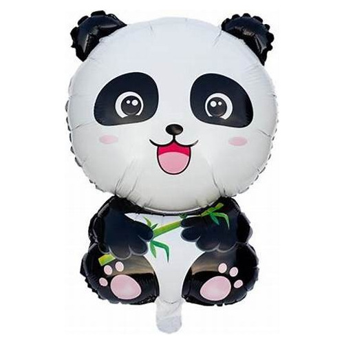 Globo Metalizado Oso Panda Cuerpo Entero Chico 35cm