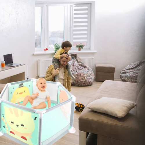 Corral Hexagonal 1m Plegable Portatil Seguro Para Bebe Lau