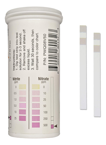 Nitrito 0-25 Ppm, Nitrato 0-500 Ppm Tira De Prueba De Dos A.