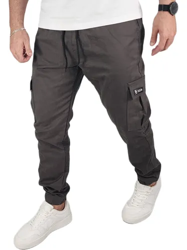 Calça Cargo Jogger Sarja Cinza - Caunt Jeans