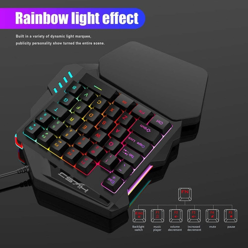 Imagen 7 de 7 de Teclado De 35 Teclas Para Videojuegos Para Una Mano