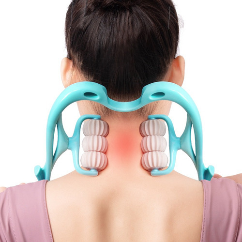 Masajeador de cuello con terapia de puntos de presión de color azul