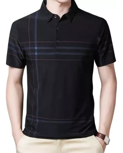 Polo De Seda Helada Con Solapa Para Hombre B