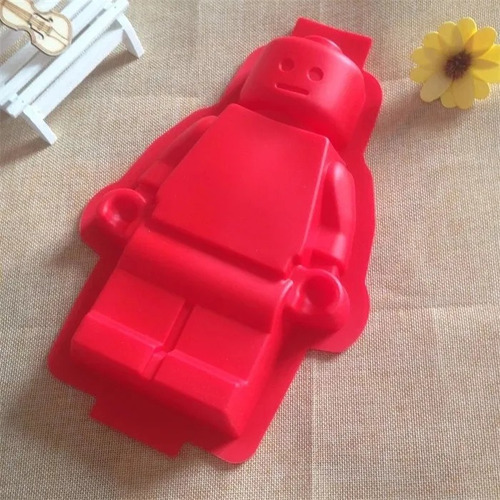 Molde De Silicon En Forma De Muñeco Gigante, Robot Color Rojo