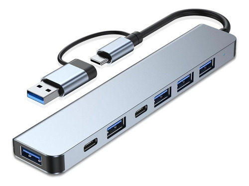 Hub Usb Tipo C 7 En 1 Con Puertos Usb 3.0, Usb 2.0